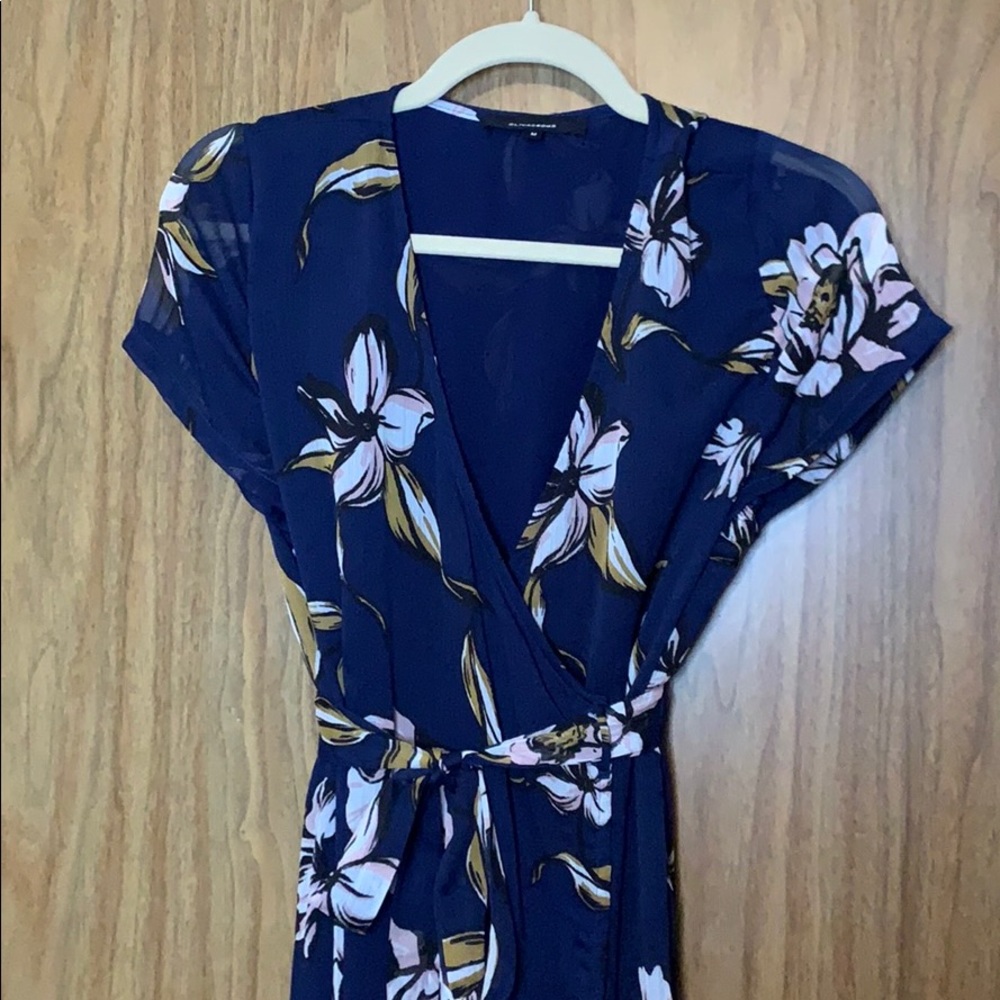 Wrap style maxi dress with floral pattern